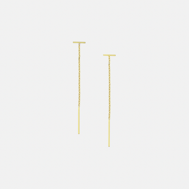 Tate Bar Chain Earrings - Sterling Silver | 18ct Gold Plated Sterling Silver