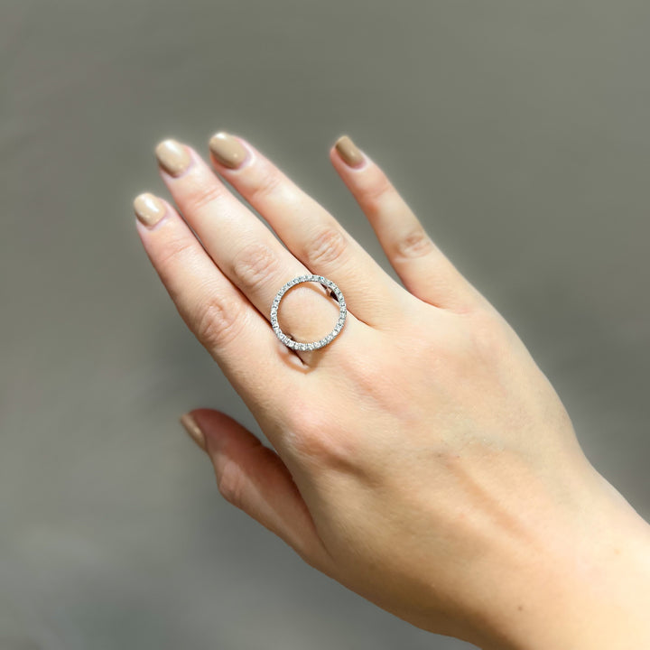 Zircon Halo Statement Ring