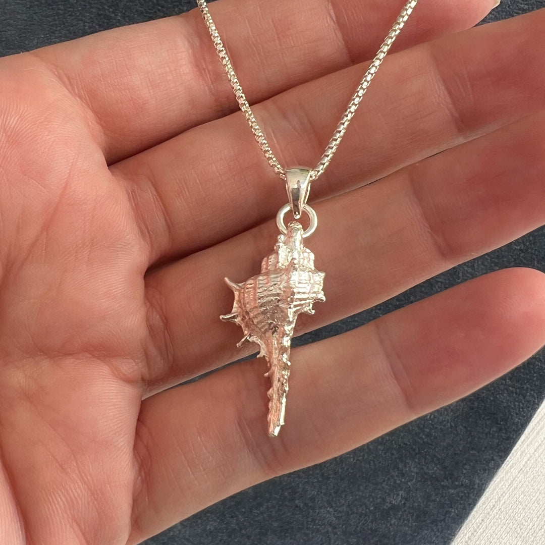 Sterling Silver Shell Pendant & Chain Necklace