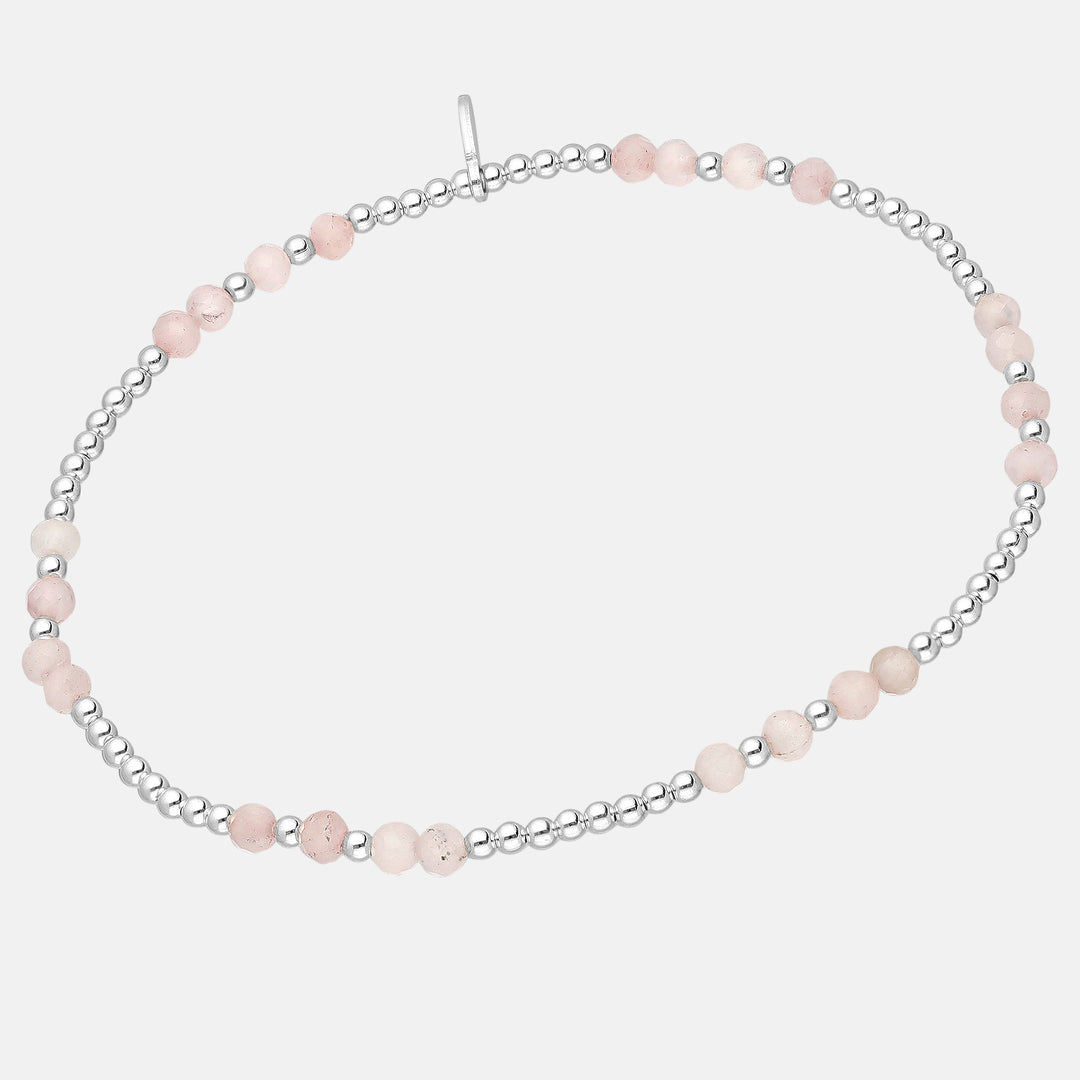 Aria Sterling Silver Stretchy Bracelets - Turquoise | Moonstone | Rose Quartz