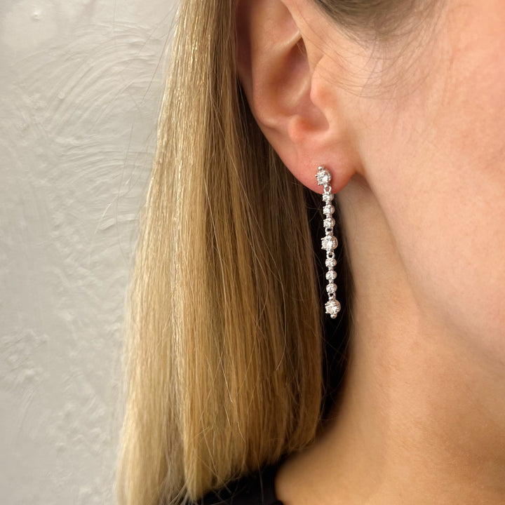 Arabesque Dainty Zircon Long Dangle Drop Earrings