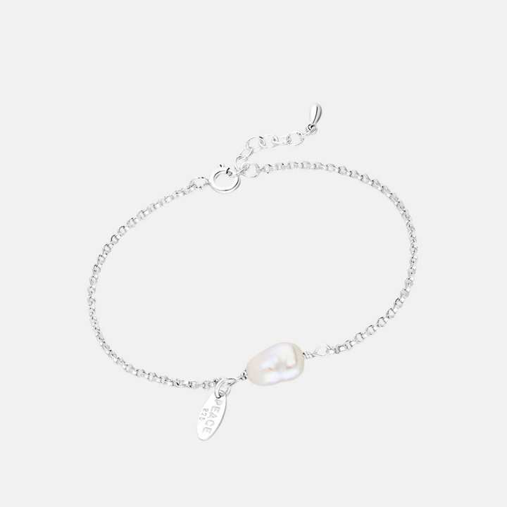 Fresh Water Pearl Charm Sterling Silver Bracelet