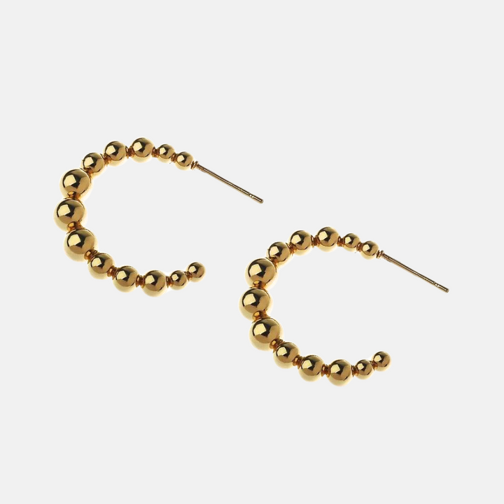 Shiba Gold Plated Stainless Steel Bubble Hoops