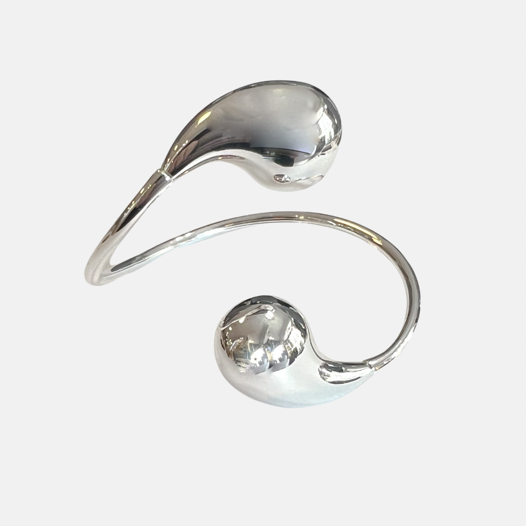 Omboo Tear Drop Silver Cuff - Silver | Gold