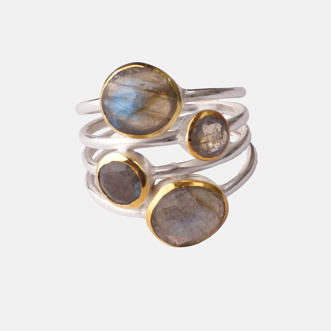 Gemstone Aura Ring - Rose Quartz | Labradorite