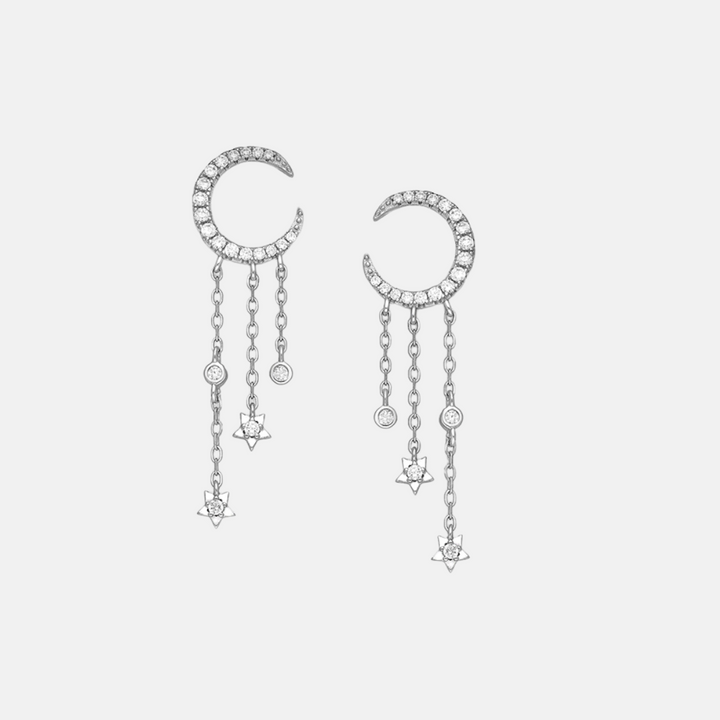 Celestial Sterling Silver Chandelier Earrings