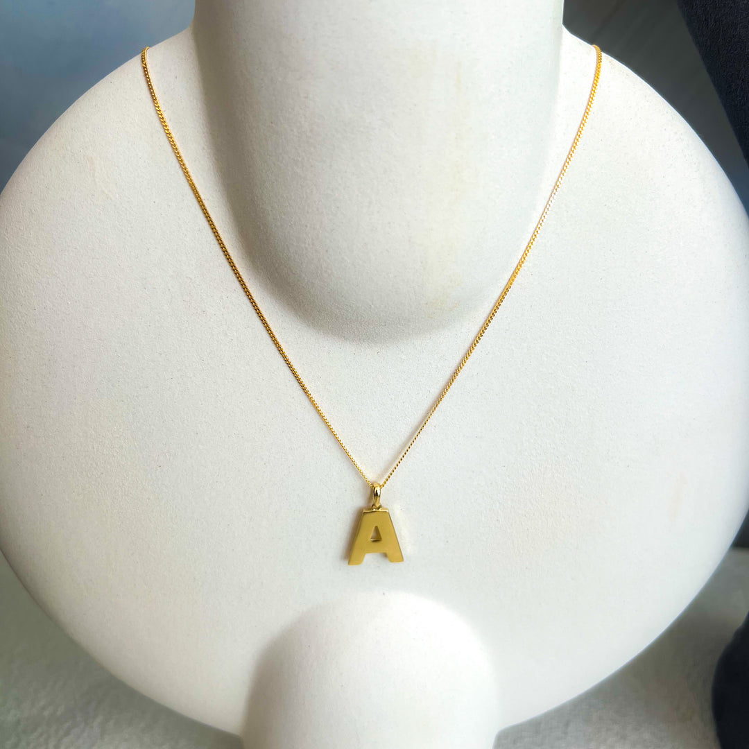 9ct Gold “A” Initial Necklace