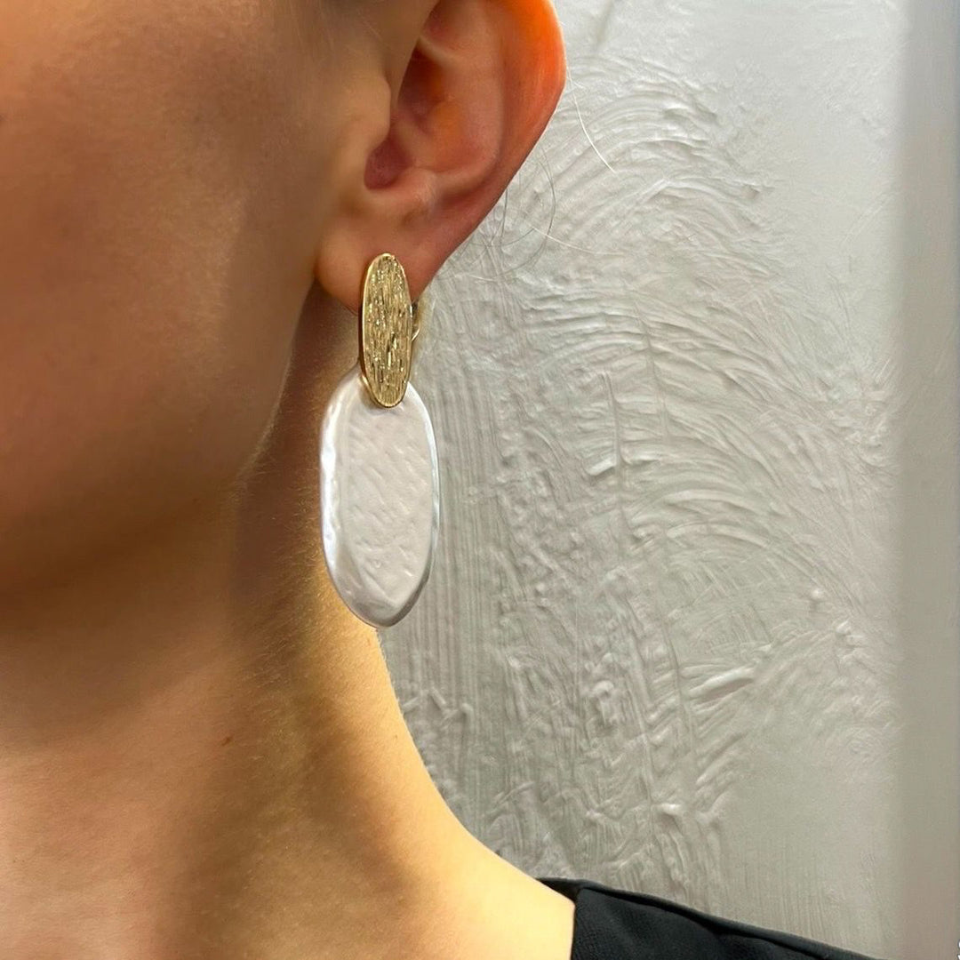 Madrid Matt Silver & Gold Drop Earrings