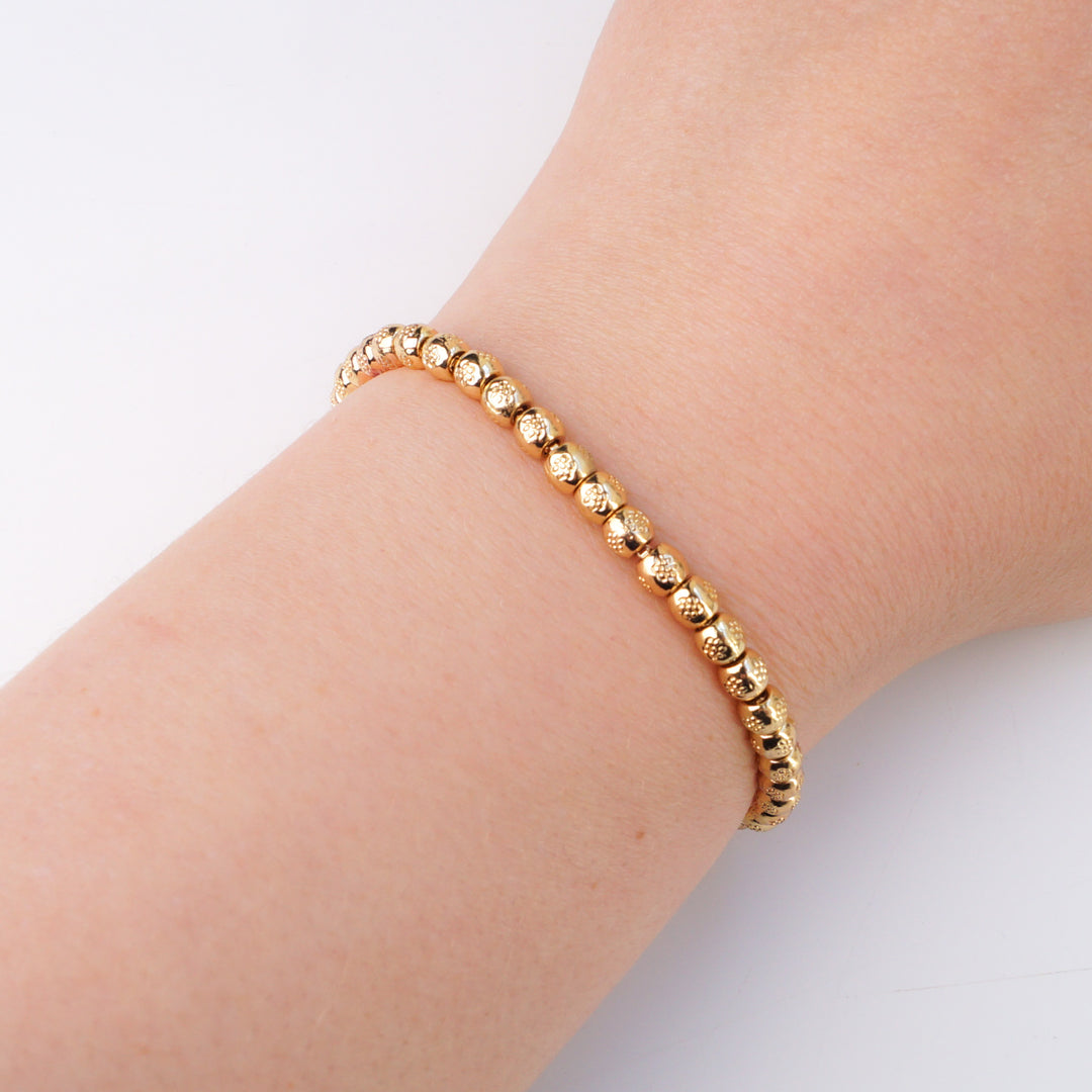 Phoebe Textured Ball Slide Bracelet - Gold | Silver | Mixed Metals