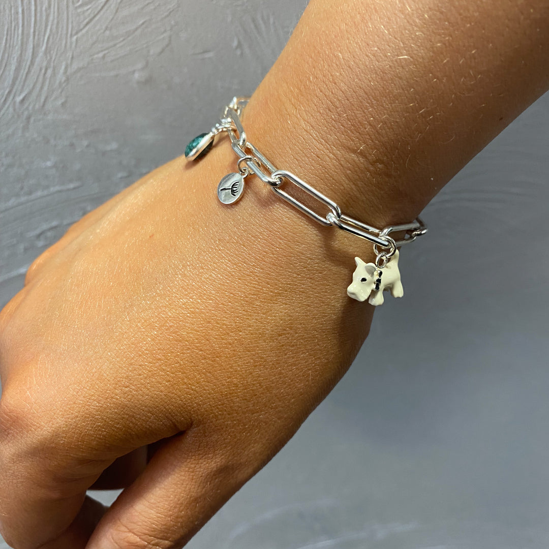 Edie Chunky Silver Charm Bracelet