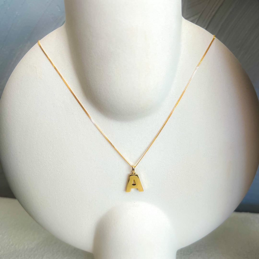 9ct Gold “A” Initial Necklace