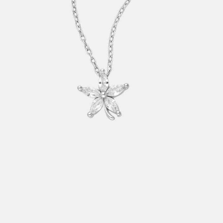 White Jasmine Zircon Sterling Silver Necklace