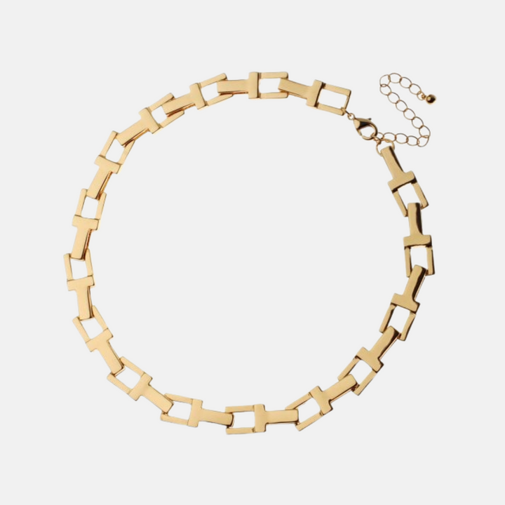 Trinity T-bar Chunky Gold Necklace