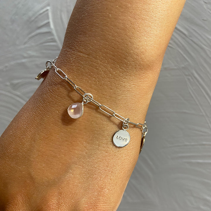 Edie Dainty Silver Charm Bracelet