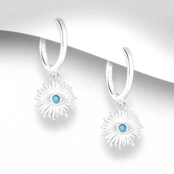 Eye Charms Huggie Hoop .925 Earrings