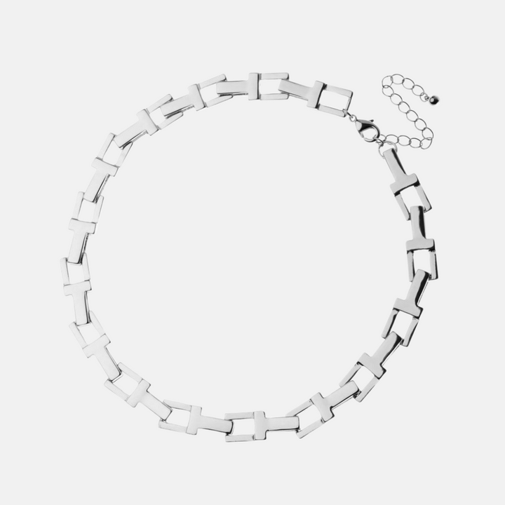 Trinity T-bar Chunky Necklace - Silver | Gold