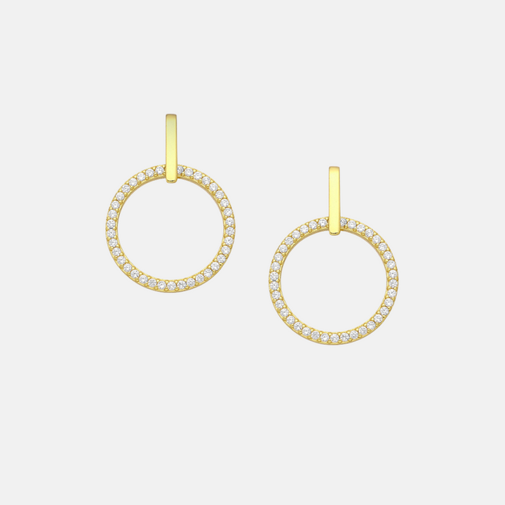 Zircon Zonte Gold Ring Drop Earrings