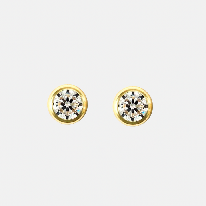 9ct Gold Zircon Stud Earrings