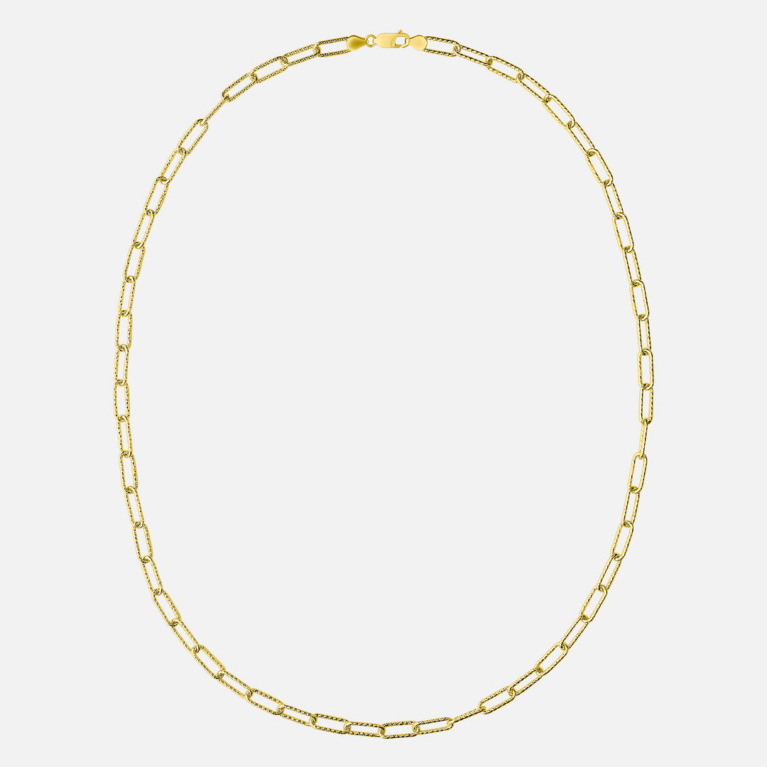 Edie Textured Dainty Gold Square Link Necklace - 23 Inch | 45 Inch