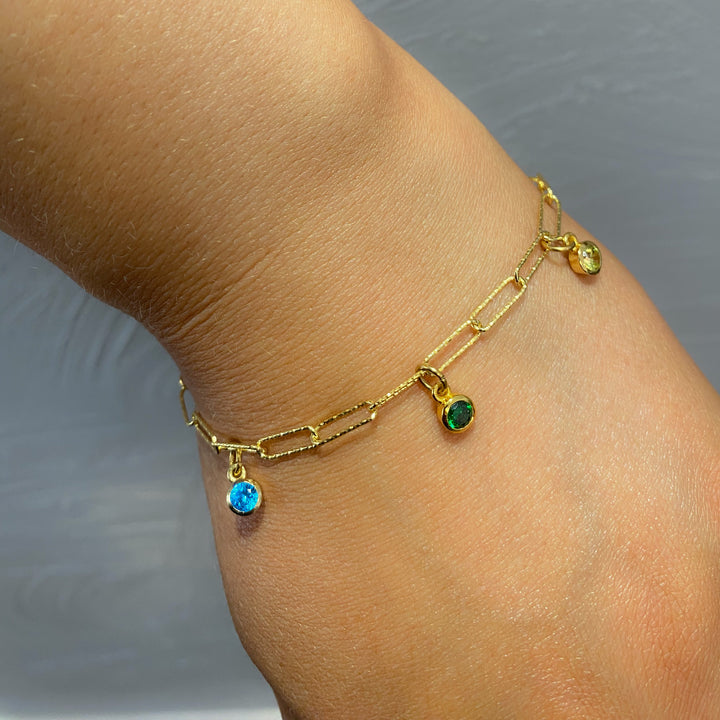 Edie Textured Gold Charm Bracelet