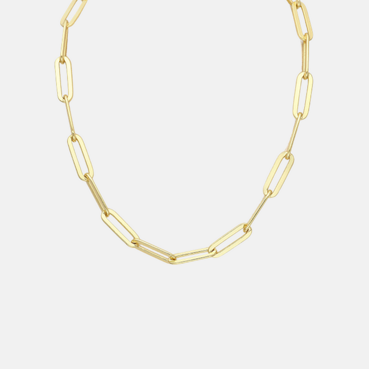 Edie Gold 17 Inch Square Link Necklace