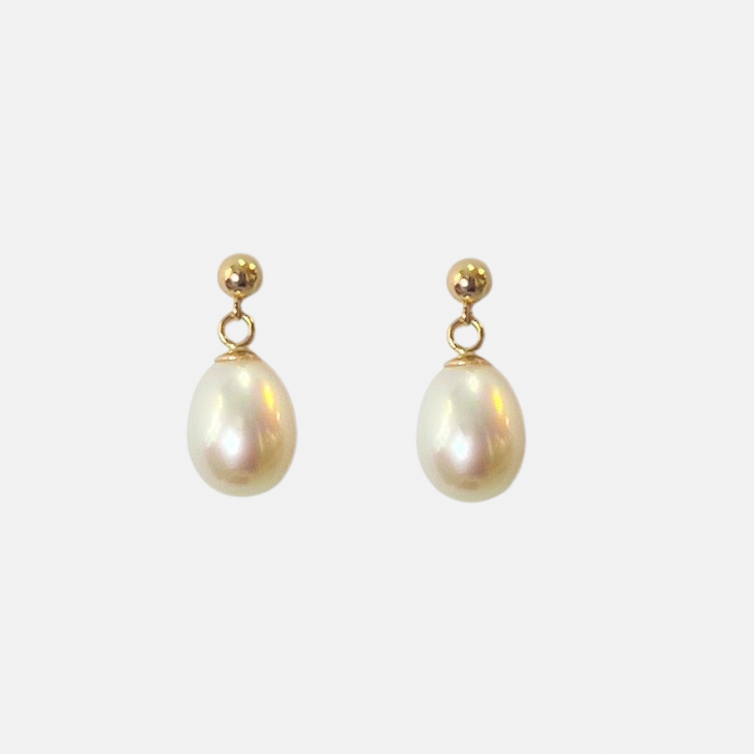 9ct Gold Fresh Water Pearl Drop Earrings