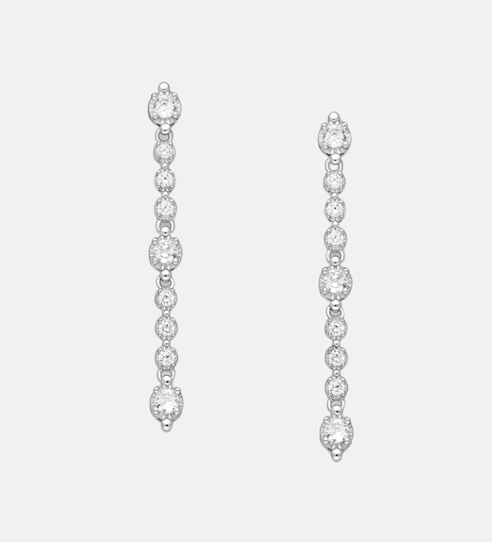 Arabesque Dainty Zircon Long Dangle Drop Earrings