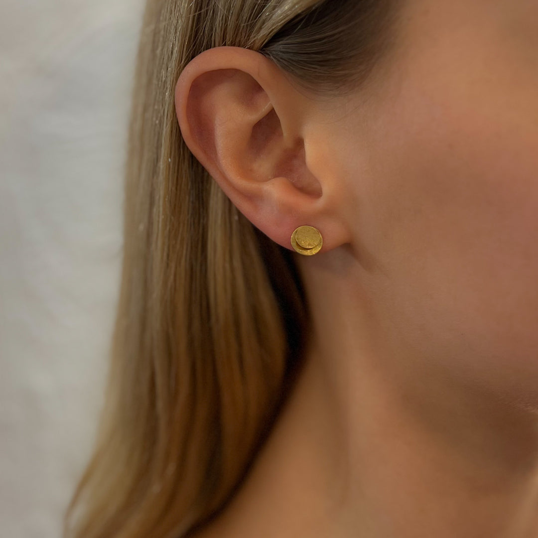 Textured Gold Apollo Stud Earrings