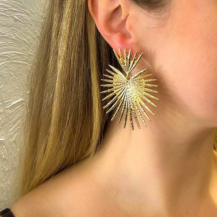 Sofia Gold Statement Drop Earrings