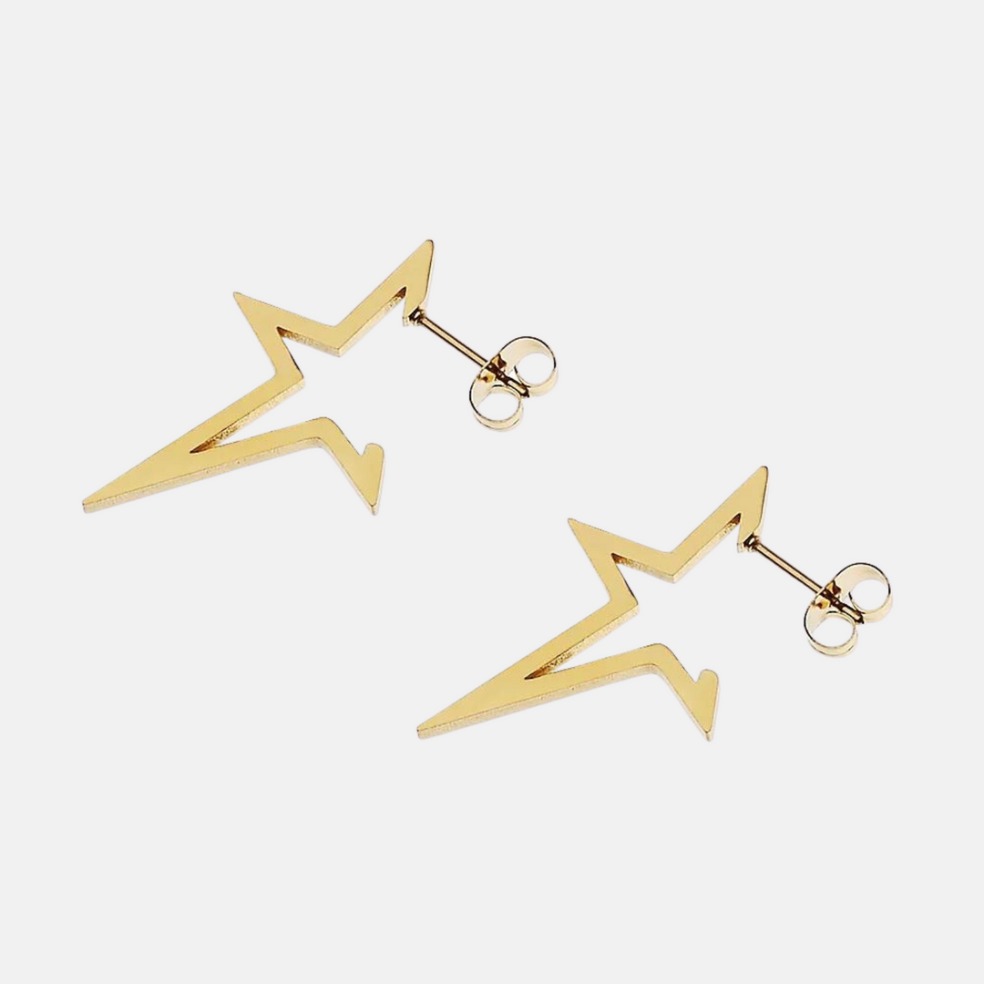 Starburst Silhouette Earrings - Steel | Gold Steel