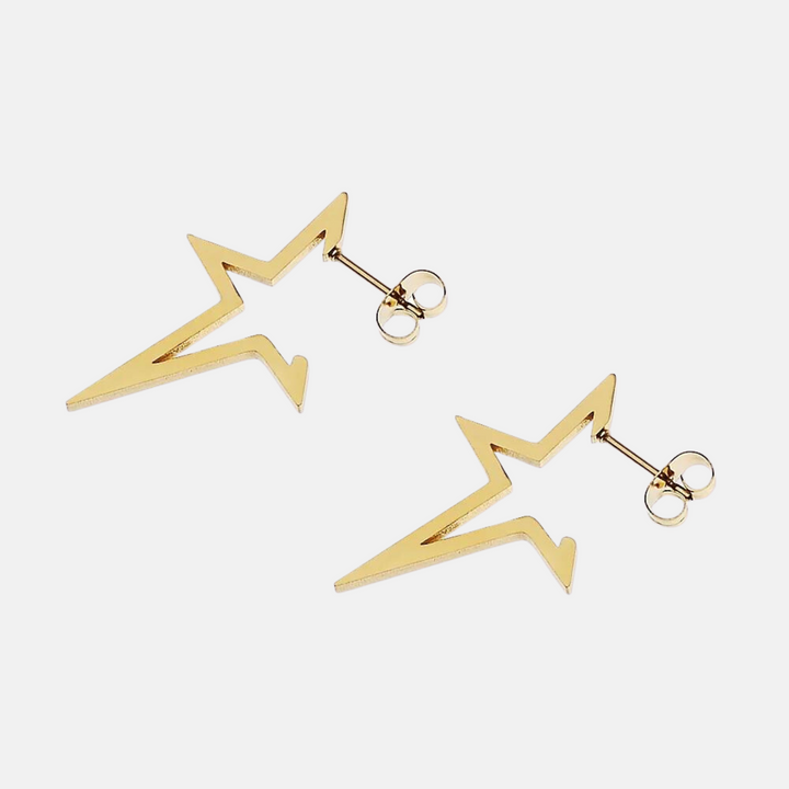 Starburst Silhouette Earrings - Steel | Gold Steel