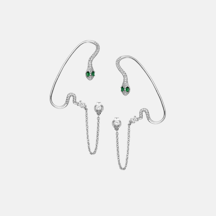 Vasuki Snake Ear Climber Earrings