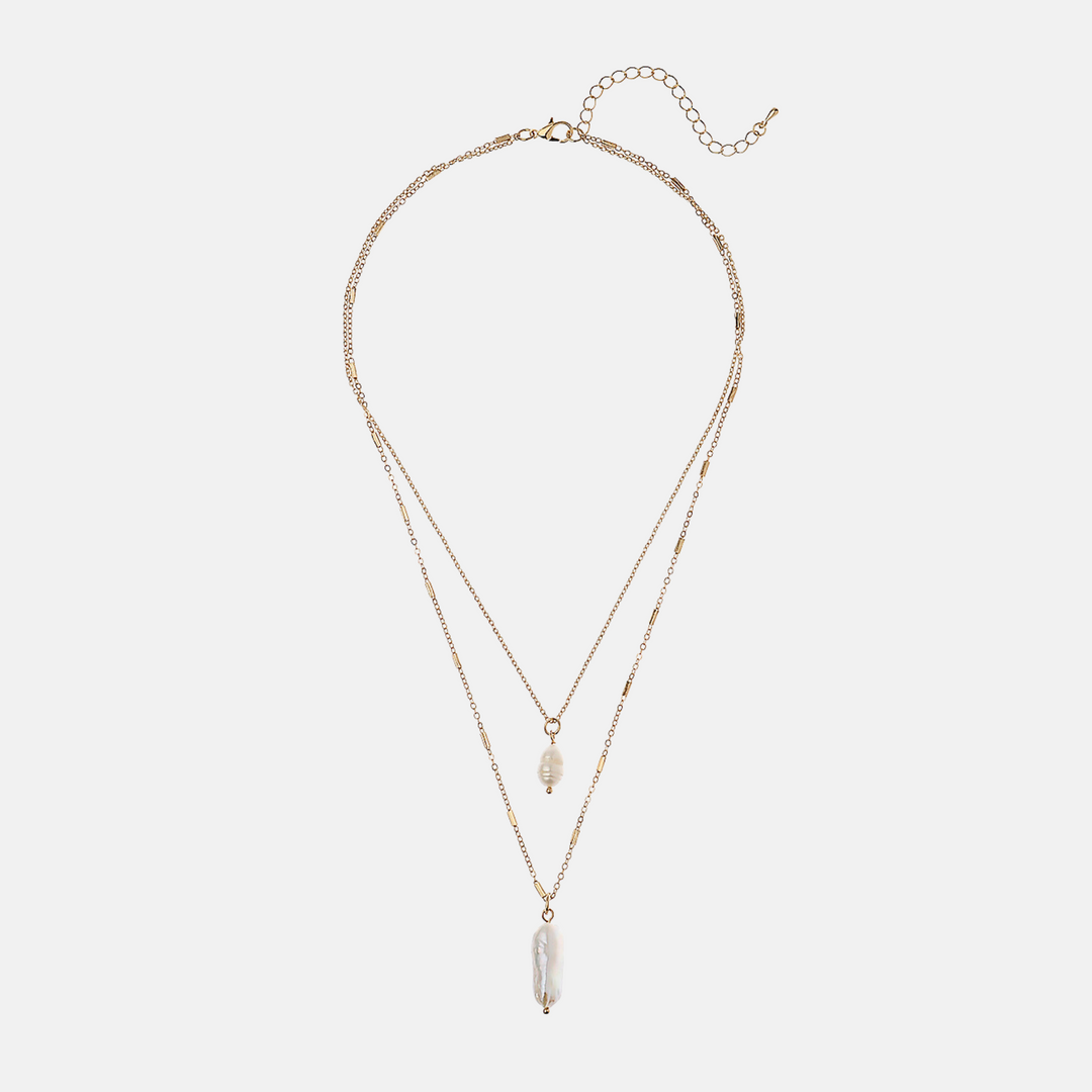 Gia Silver Modern Layer Necklace - Silver | Gold