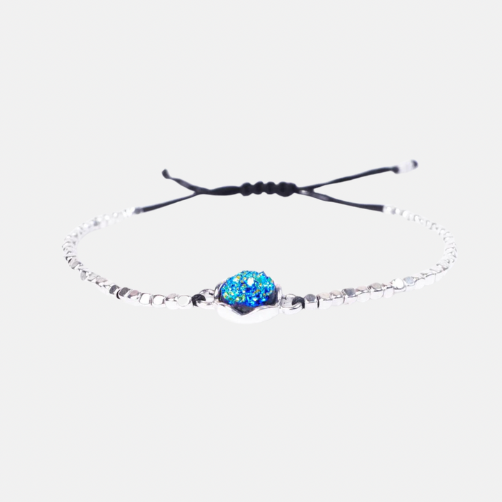 Neptune Blue Rutilated Quartz Bracelet - Silver | Gold