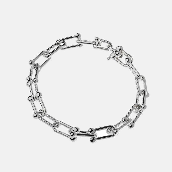 Venega Square Link Bracelet - Silver | Gold